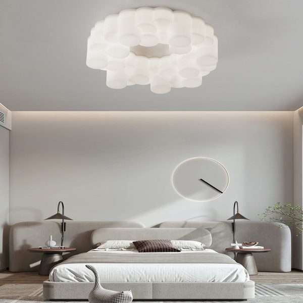Ring Honeycombs Three Step Dimming LED White Ins Nordic Chandelier Light - Image 6