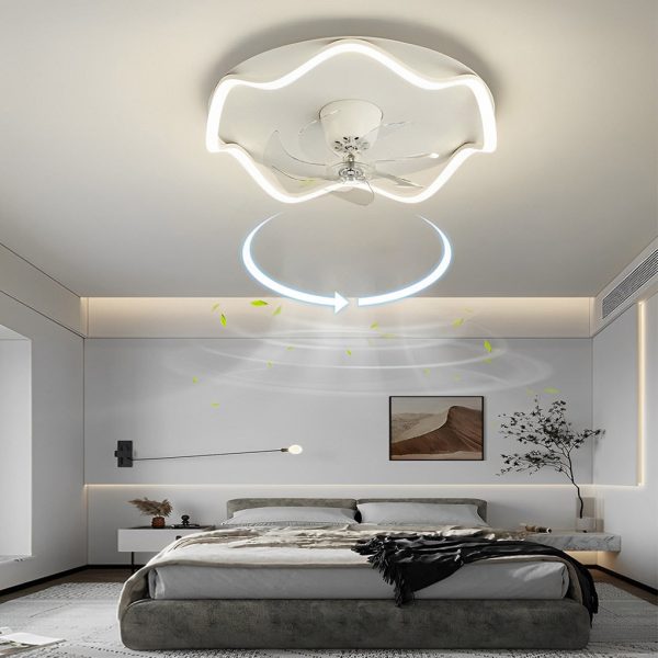 Ring Mute 360?? Shaking Fan Stepless Dimming LED Bladeless Ceiling Fans