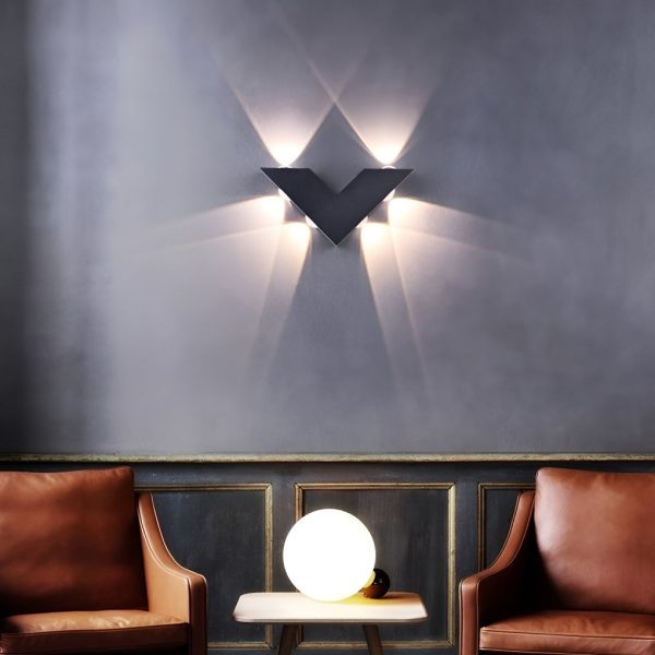 V-shaped Waterproof LED Black Modern Outdoor Wall Lamp Wall Washer Light - Image 3