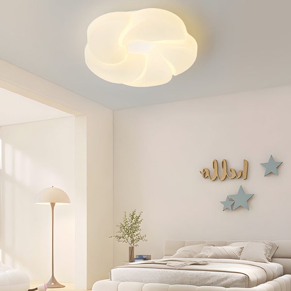 Milky White Cute Flower LED Three Step Dimming Modern Ceiling Light Fixture - Image 4