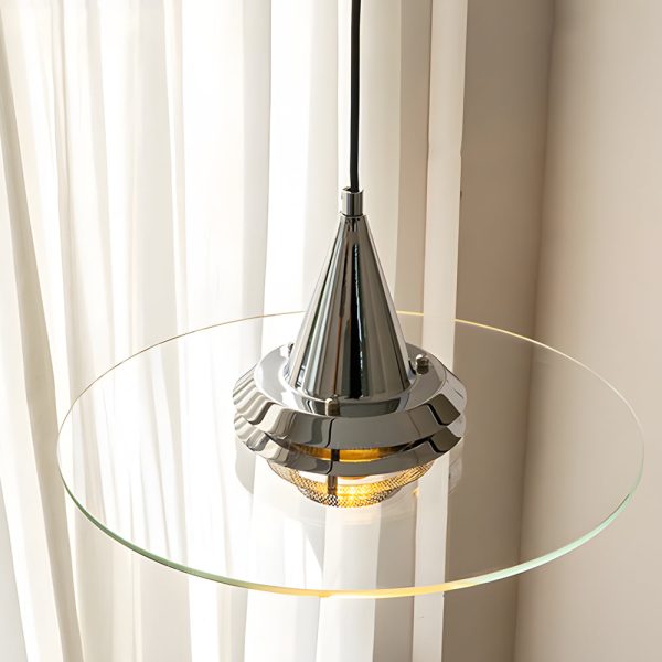 Round Transparent Glass UFO 3 Step Dimming Modern Pendant Light Fixture - Image 4