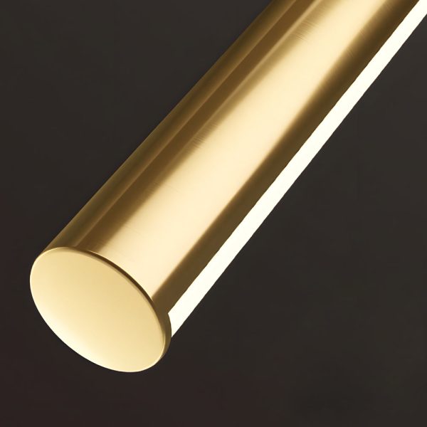 Brushed Brass Linear LED Vanity Light with Slim Cylinder Design for Bathrooms - Image 4