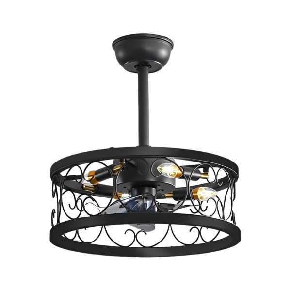 Retro Three Step Dimming LED Mute Bladeless Ceiling Fans with Remote - Image 13