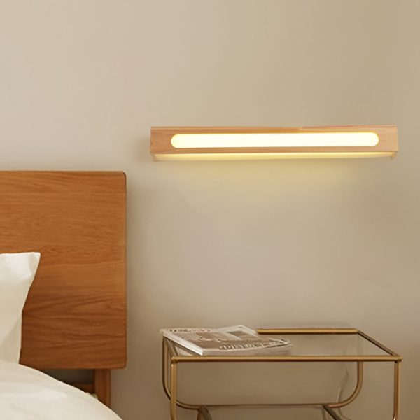 Rectangular Wood Waterproof LED Nordic Wall Lamp Mirror Light Sconces - Image 2