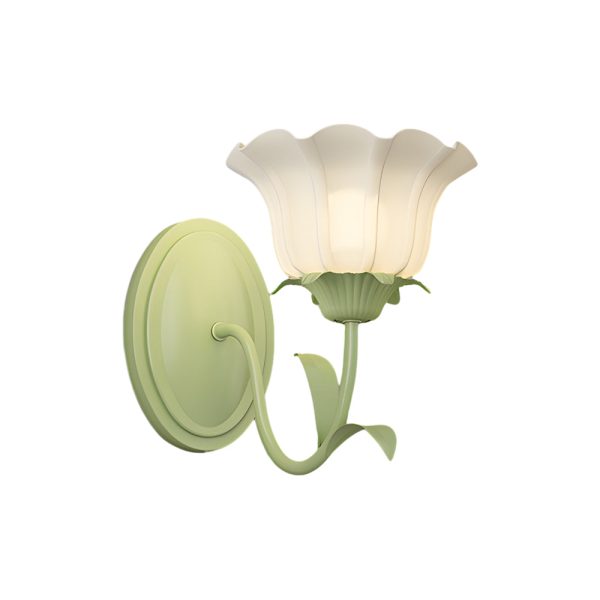 1/2 Lights Flowers Glass Three Step Dimming Green Modern Wall Lights Indoor - Image 12