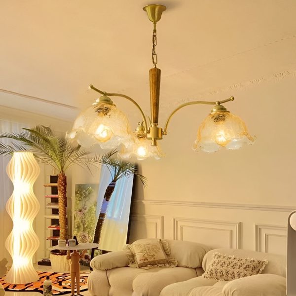 3 Lights Cracked Glass Retro Chandelier Pendant Light Ceiling Lamp - Image 4