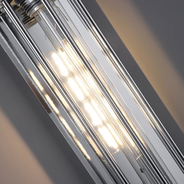 Industrial Vintage Flute Iron 1-Light Wall Lamp - Chrome - Image 4