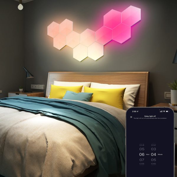 Hexagon Cellular Shaped RGBIC Intelligent Modern Wall Lamp Sconces Lighting - Image 4