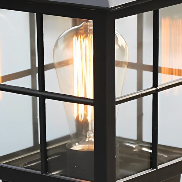 Traditional Square Waterproof LED Black Classic Solar Post Caps Lights - Image 10