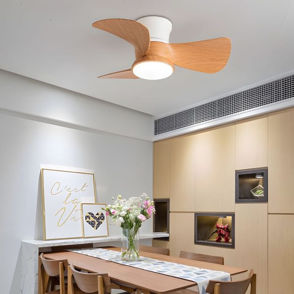 22''/31'' 3 Blades Cute Space-Saving Ceiling Fan Light with 6-Speed Remote Control - Image 2
