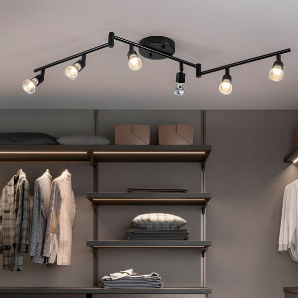 Adjustable Iron GU10 Bulb Black Nordic Ceiling Lights Flush Mount Lighting - Image 3