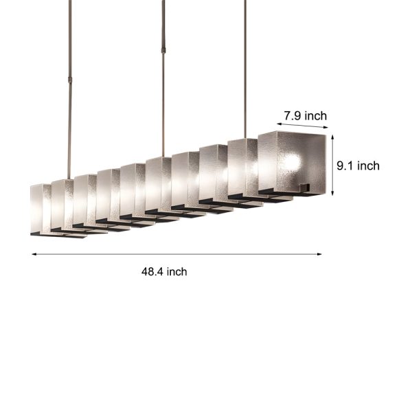 Long Creative Glass Personalized LED Post-Modern Dining Room Chandelier - Image 4
