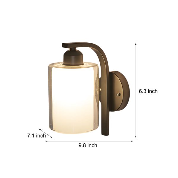 Modern Minimalist Single Black Cylindrical Glass Wall Sconce - Image 4