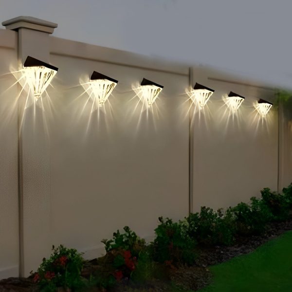 2PCS Geometric LED Waterproof Black Solar Wall Lamp Outdoor Wall Lights Fixture - Image 2