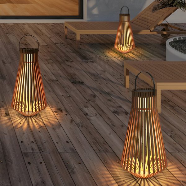 Adjustable Portable Wood LED Waterproof Modern Solar Garden Lights - Image 3