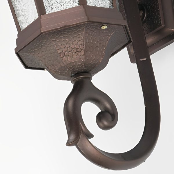 Waterproof Retro Aluminum Glass Shade European Style Outdoor Wall Lights - Image 4