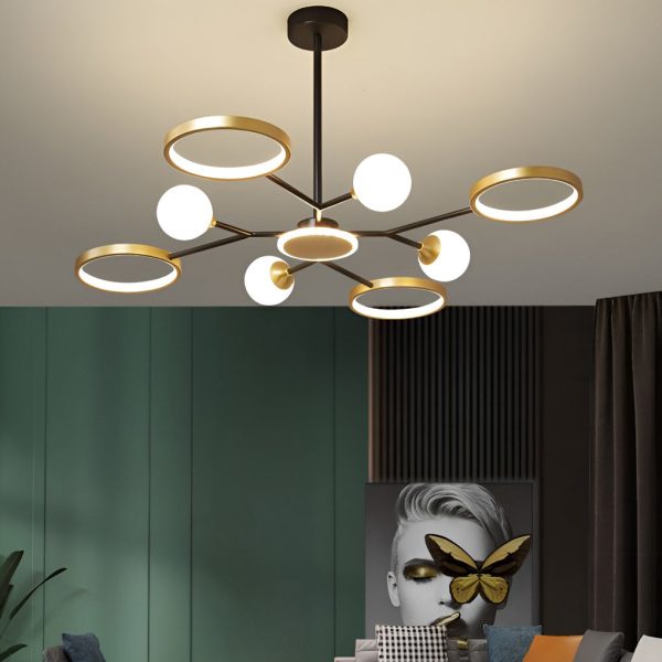 6 Lights Circles LED Modern Ceiling Lights Chandelier Hanging Lamp - Image 6