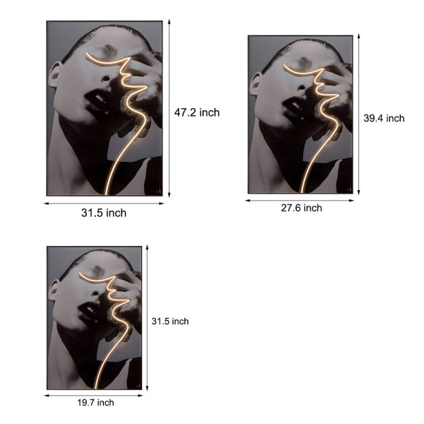 LED Crystal Porcelain Lady Profile Wall Painting - Image 4