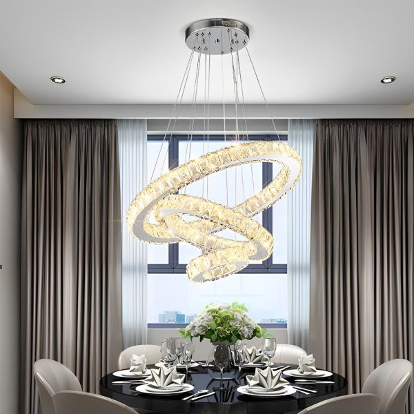 Luxury Crystal LED Chandelier 3-Tier Geometric or Stacked LED Pendant light - Image 3