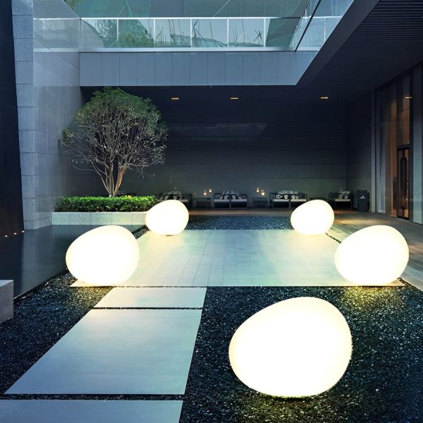 Adjustable LED Cobblestone Outdoor Lamp 3-Color Lighting for Gardens and Lawns - Image 3