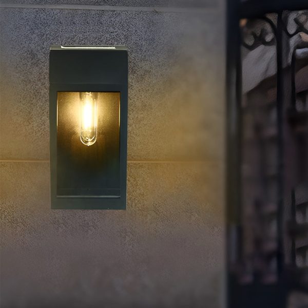Rectangular Glass LED Waterproof Light-controlled Solar Wall Lamp - Image 3