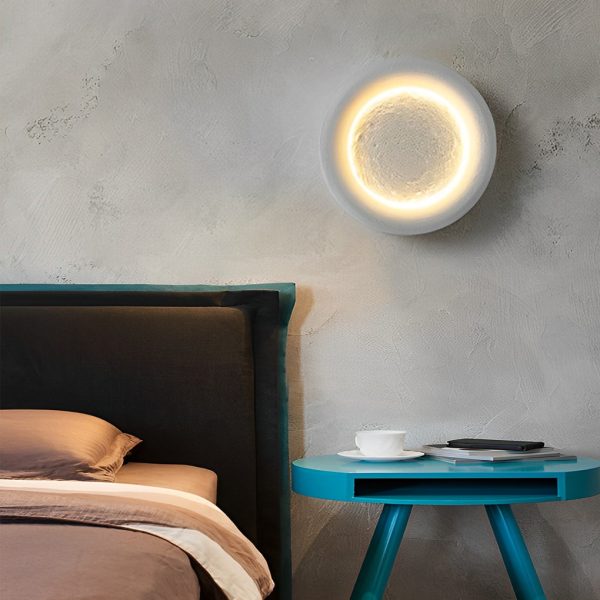 Creative Resin Round Moon LED Nordic Wall Lamp Wall Sconce Lighting - Image 4