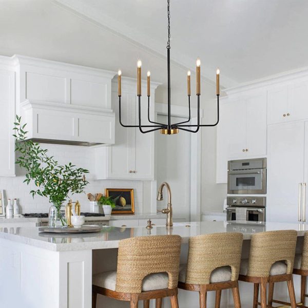 6 Lights Iron Candlestick Creative American Style Rustic Chandelier - Image 2