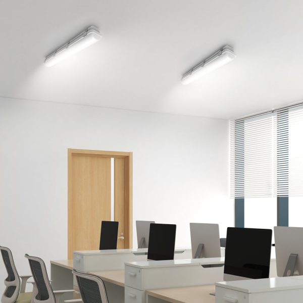23-inch White Linear Vapor Tight LED Flush Mount Ceiling Light - Image 3