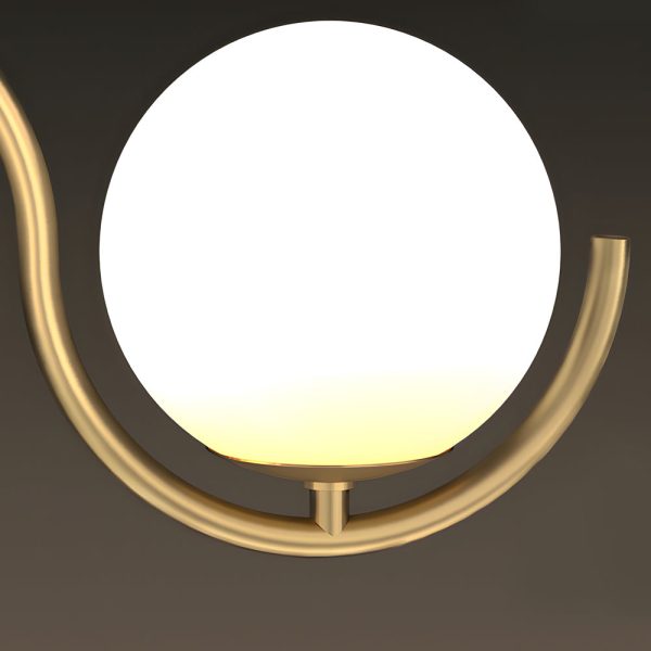 3/5-Light Wavy Linear Island Light with Ball Glass Shade for Dining Room - Image 5