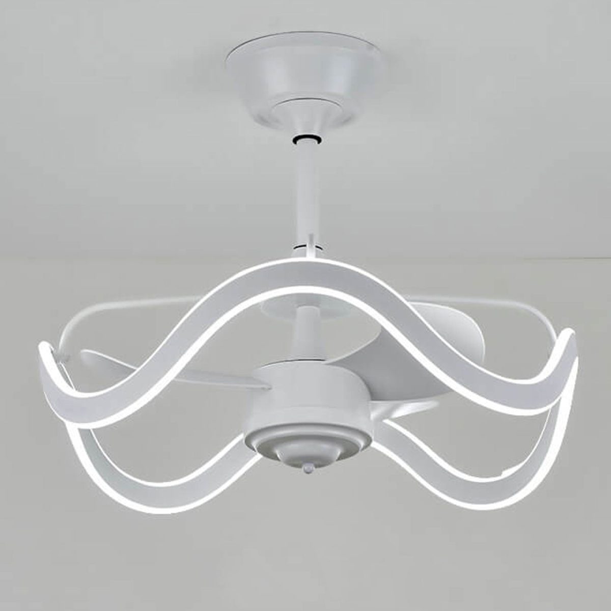 Modern Light Luxury Circular Inverter Silent Downrods Ceiling Fan Light - Image 3