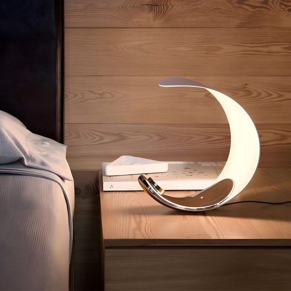 Curl Polished Silver Chrome LED Table Lamp - Touch Control - Image 3