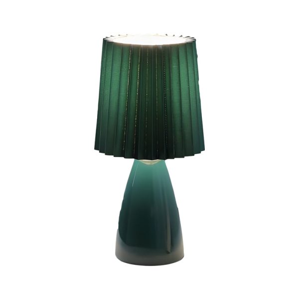 12 inch Pleated-Shade Glass Dimmable Table Lamp - Image 11