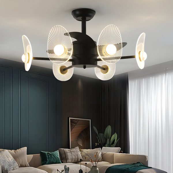 31-In Black Round Acrylic Ceiling Fan with Light and Remote, 3 Blades - Image 3
