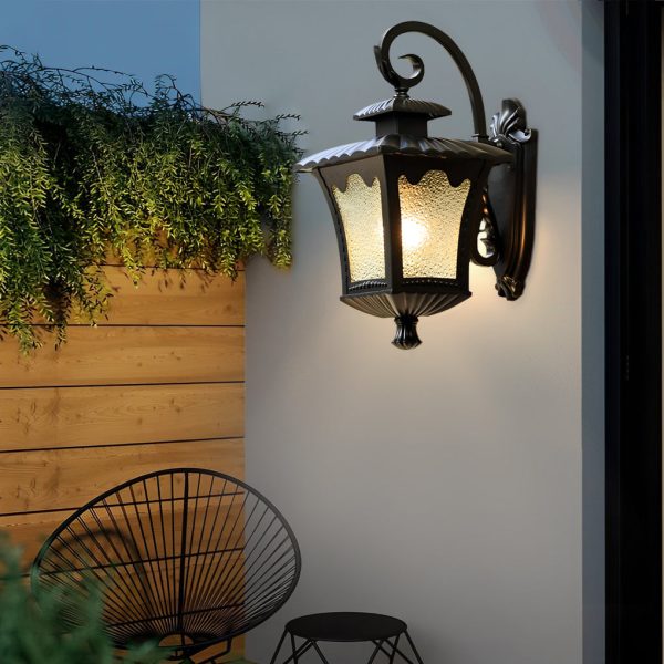 Creative Retro Glass Lantern Waterproof LED European-style Wall Lamp - Image 4