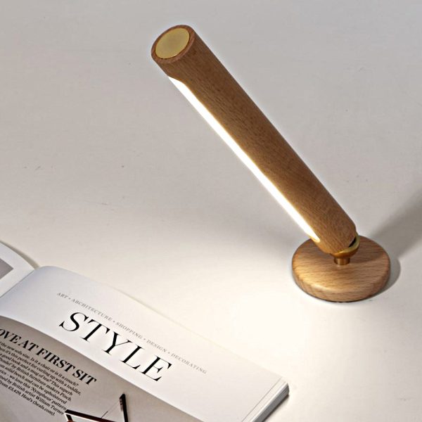 Rotation Wood LED Portable Magnetic USB Touch Night Light - Image 3