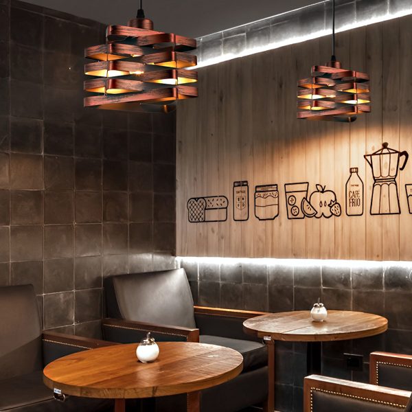 Antique Iron Interwoven Design Retro Industrial Style Pendant Lights - Image 2