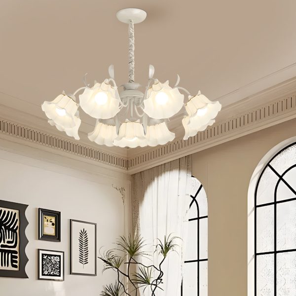 9 Heads Flowers Elegant Three Step Dimming French Style Chandelier - Image 3