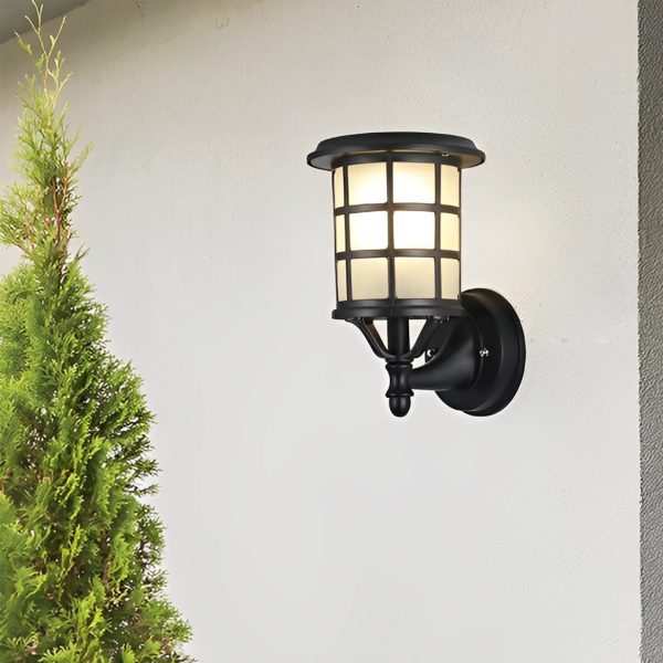 Retro Round Three Step Dimming Black European-style Solar Wall Sconces - Image 6