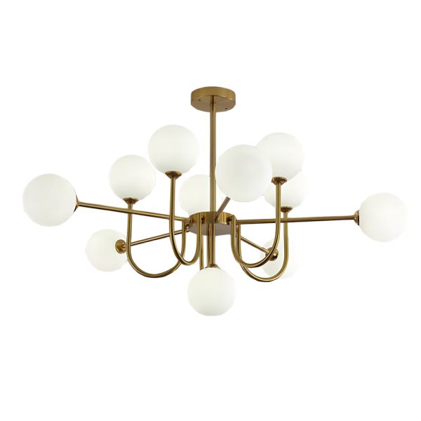 Amber Glass Globe Molecule Chandelier - Image 13