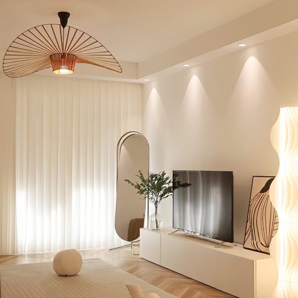 Creative French Style Hat Fabric Nordic Chandelier Pendant Light Fixture - Image 3