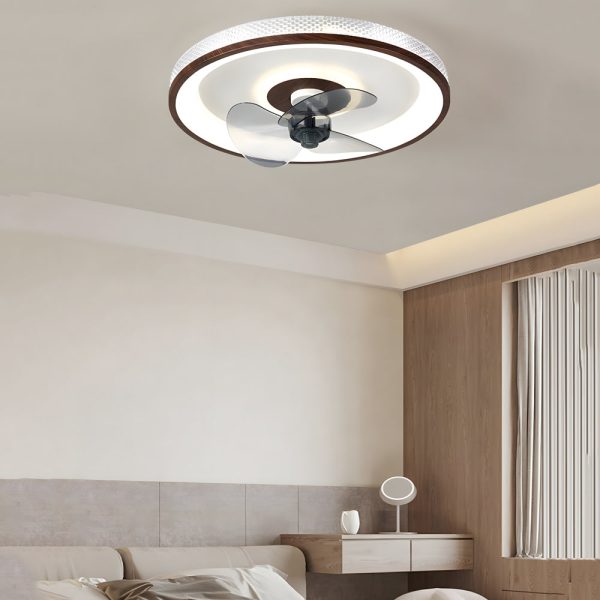 19.7-in Walnut 6-Speed Flush Mount Ceiling Fans With LED Light and Remote - Image 4