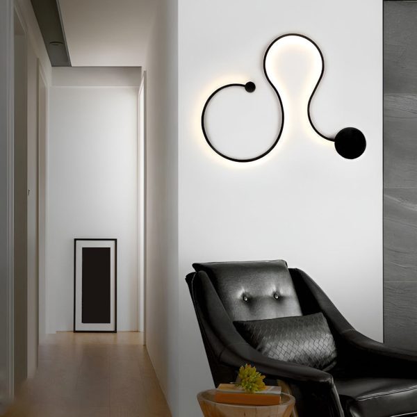 Creative Long Curved Linear LED Modern Wall Sconce Lighting Wall Light Wall Lamp - Image 4