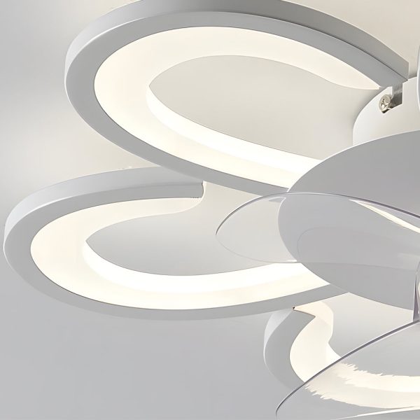 19.7 in. 6-Speed White Flush Mount Flower Ceiling Fan Light - Image 4