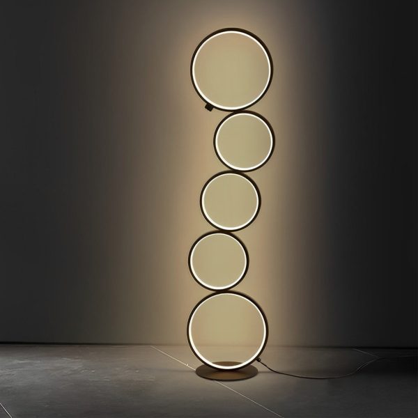 Modern Artistic 5 LED Circles Stack Floor Standing Lamp - Image 7
