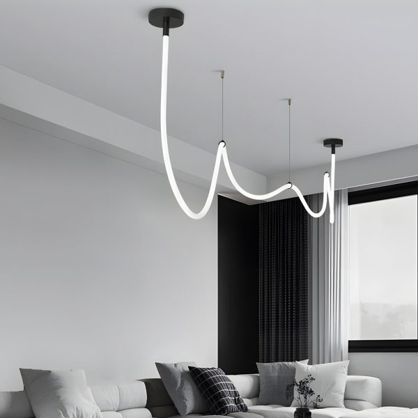Modern Minimalist LED Silicone Rope Pendant Chandelier - Image 4