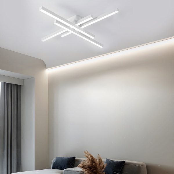 4-Light Modern Linear Parallax Ceiling Lamp LED Flush Mount Ceiling Light - Image 3