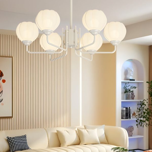 6 Flowers Round Bell Orchid Three Step Dimming Modern Hanging Lights Fixture - Image 3