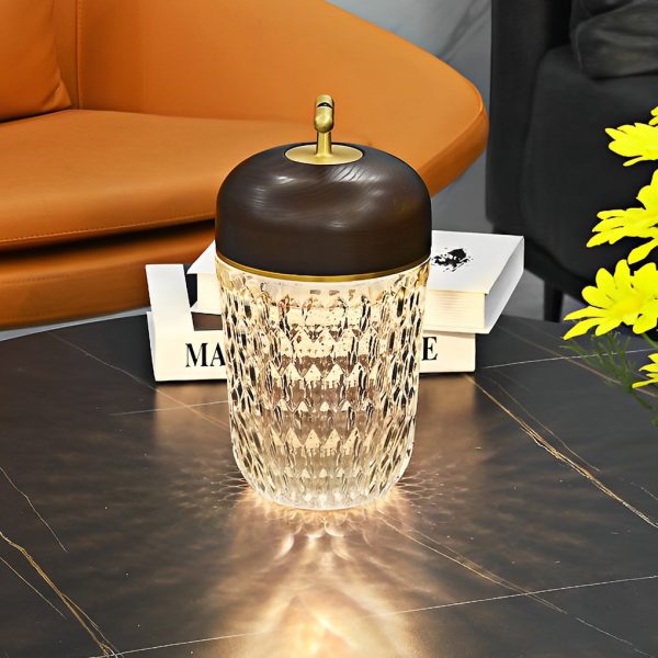 Pretty Cup-Shape Crystal Table Lamp Glass Ambient Lighting - Image 2