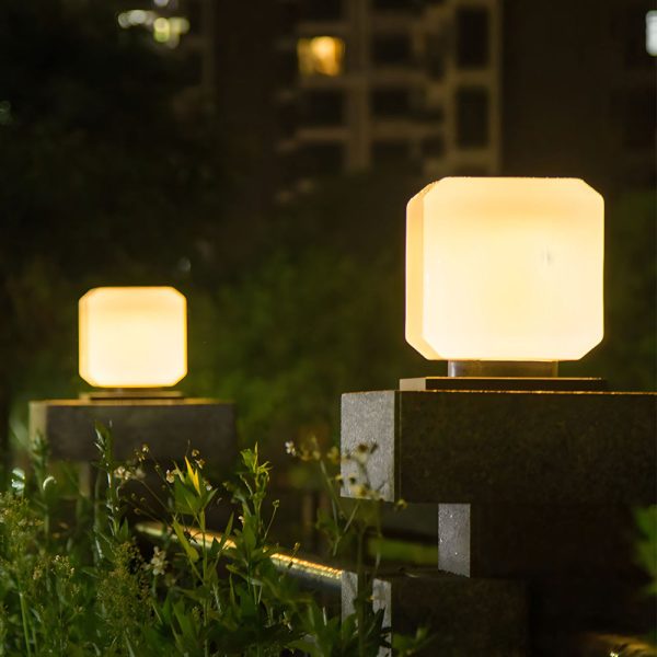 Waterproof Cube Outdoor LED Pier Mount Post Lamp for Garden - Image 3