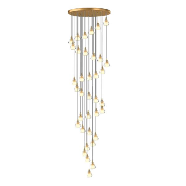 Creative Crystal Shade Three Step Dimming Nordic Staircase Chandelier - Image 10